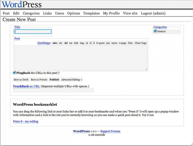 WordPress 1.0, 2004