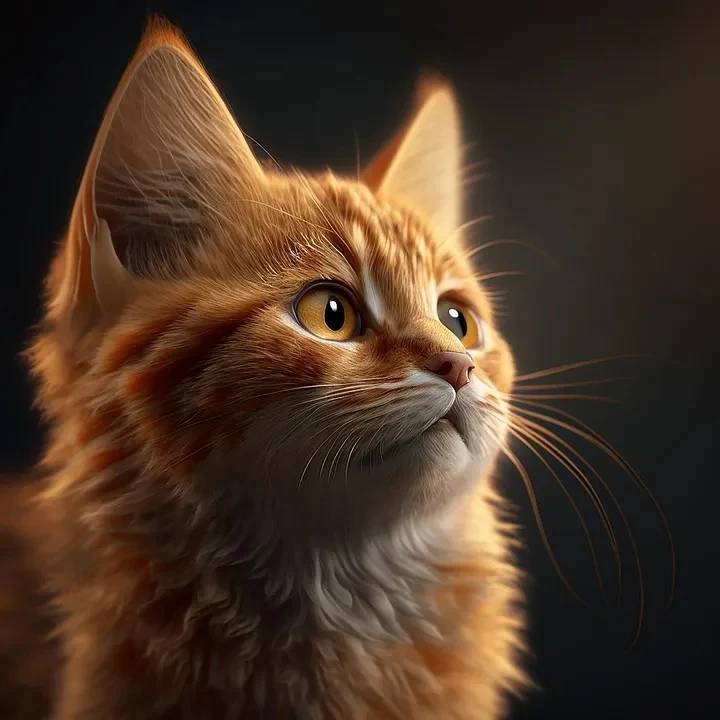 generative AI cat portrait with realistic lighting and detailed fur
